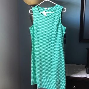 💚NWT💚 NY&Co Green and white Dress Sz M 💚